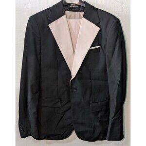 Wangyue Men’s Suit Set Blazer Pants Jacket Black Light Pink Beige Lapels